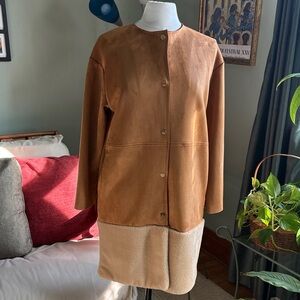Zara Tan and Cream Teddy Jacket